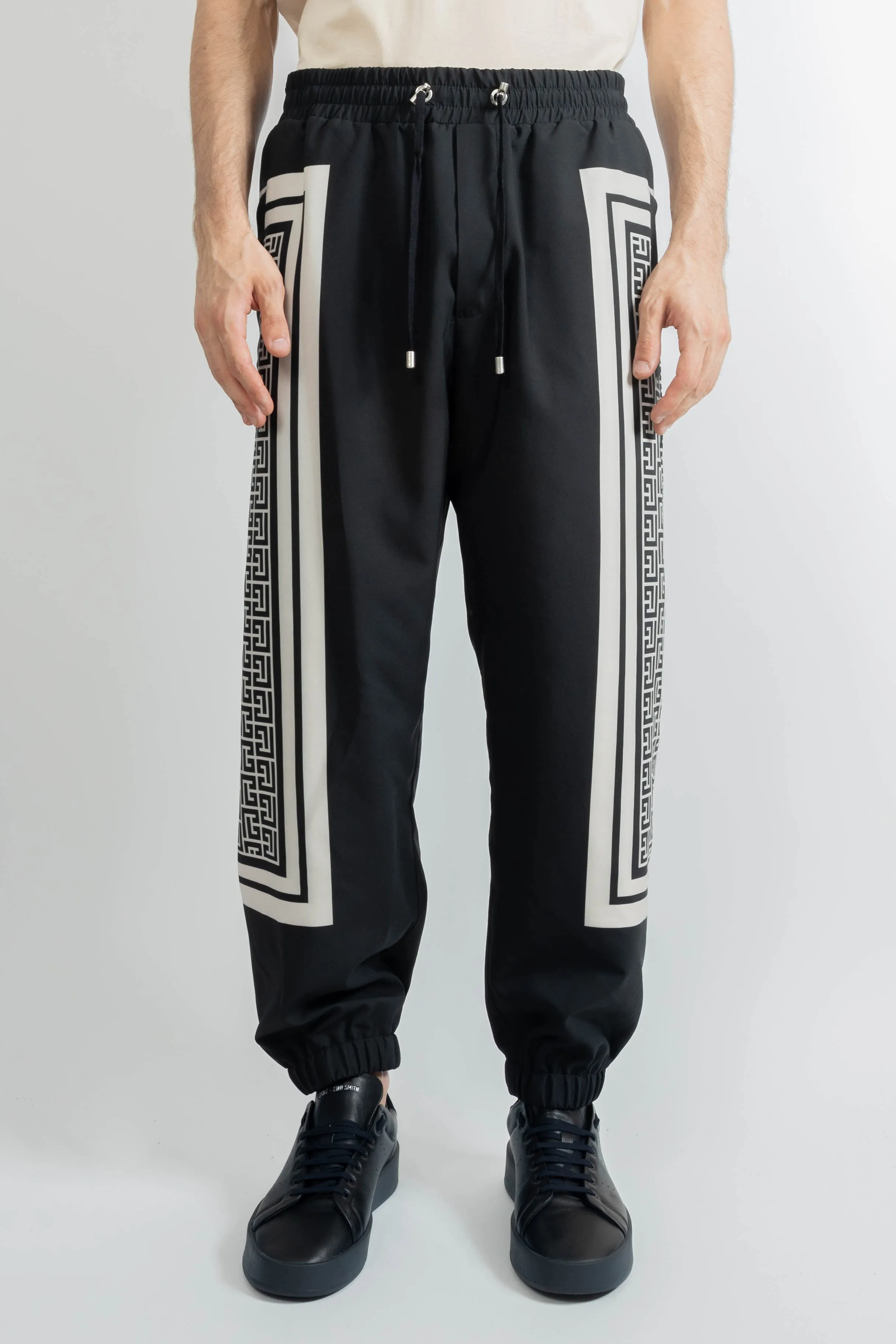 Balmain Monogrammed Scarf Joggers Black