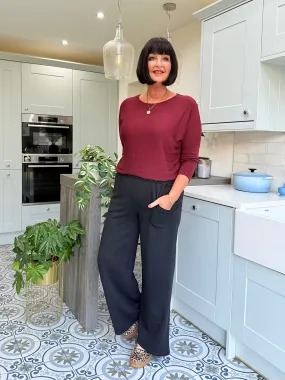 Black Wide Leg Joggers Faye