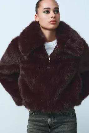 Brit & Boho™ I Lindsay Short Faux Fur Coat