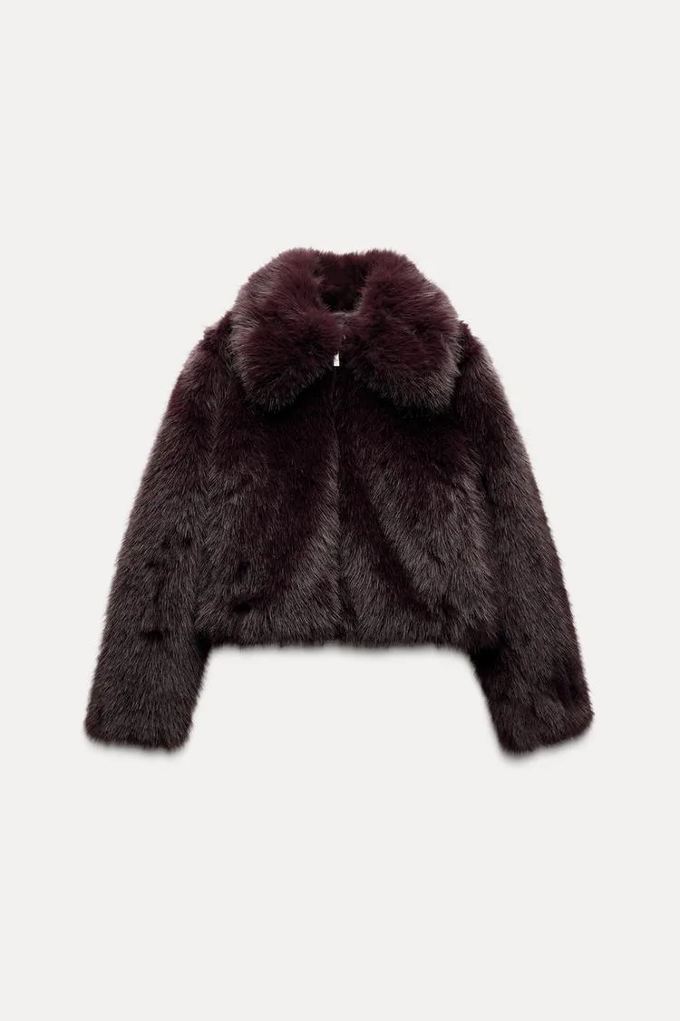 Brit & Boho™ I Lindsay Short Faux Fur Coat