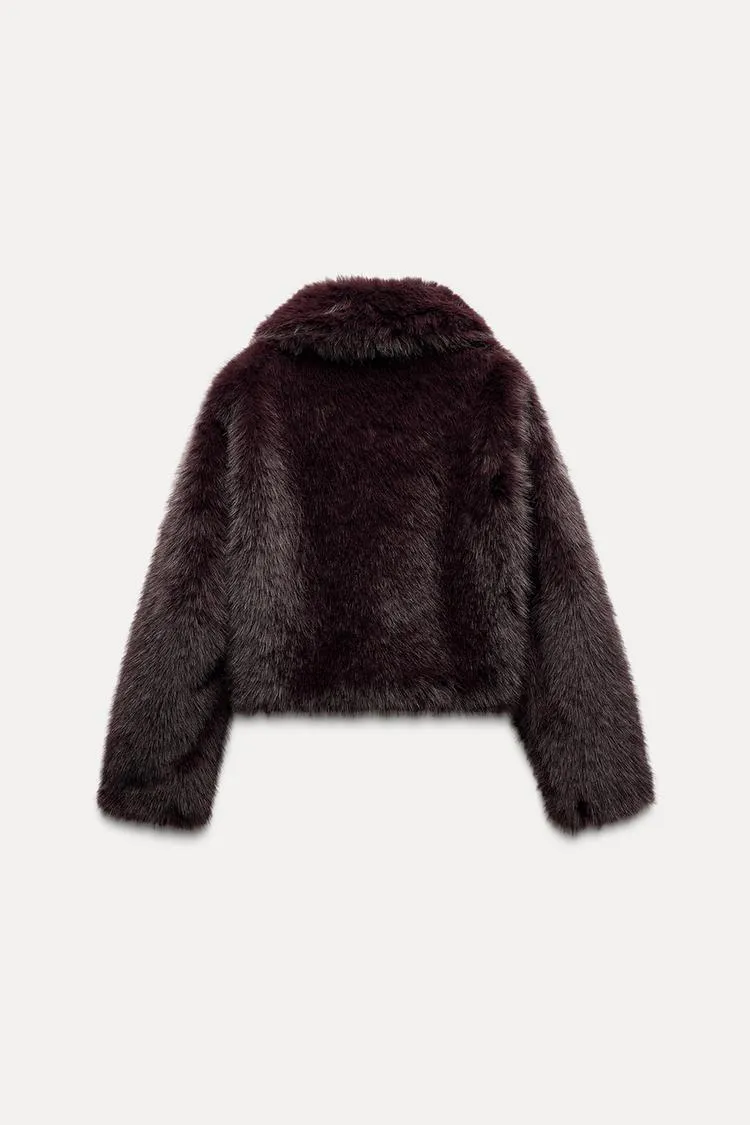 Brit & Boho™ I Lindsay Short Faux Fur Coat