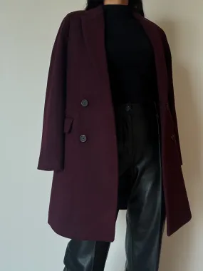 Burgundy Coat (30% Wool)