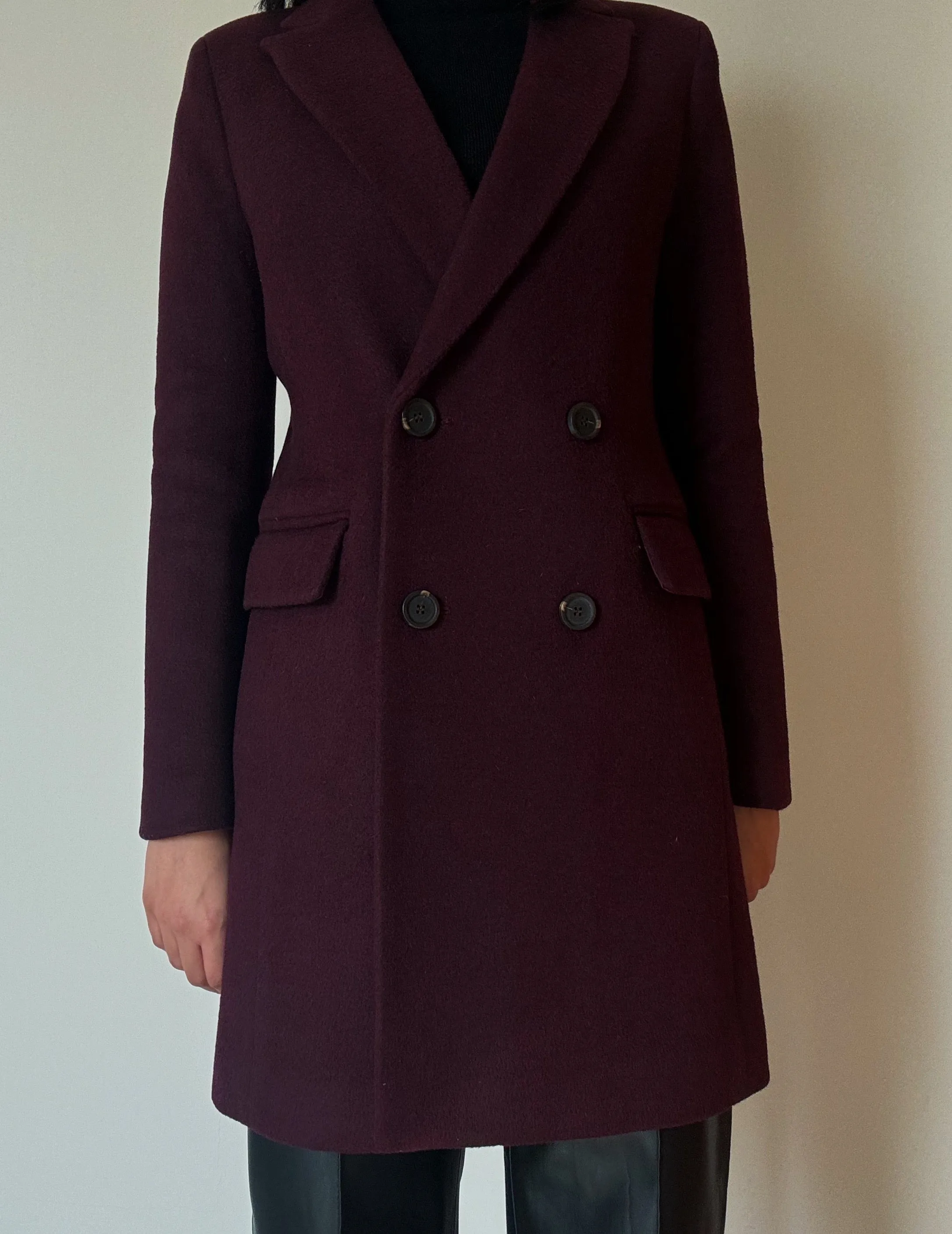 Burgundy Coat (30% Wool)