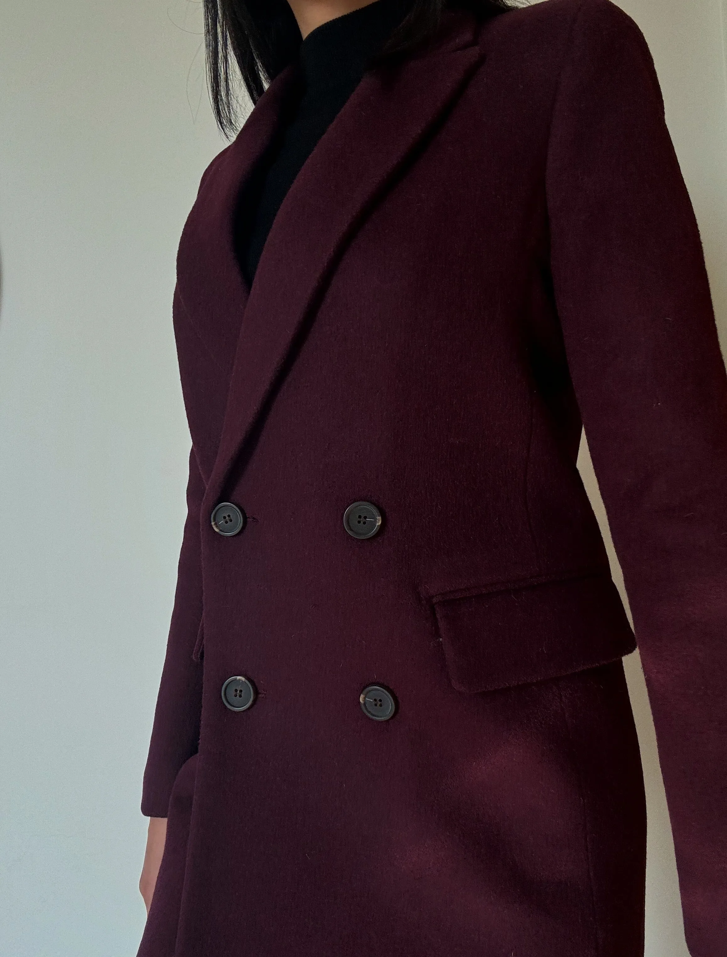 Burgundy Coat (30% Wool)