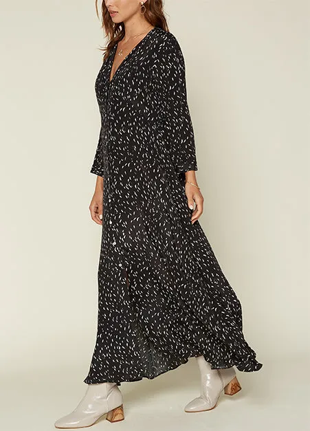 Button Down Black Maxi Dress