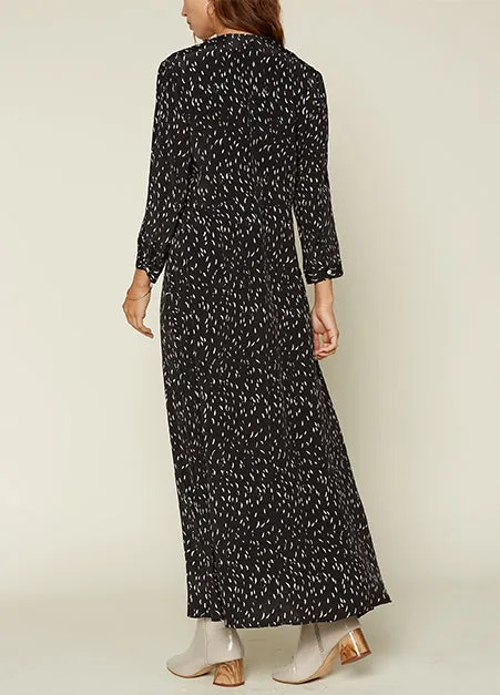 Button Down Black Maxi Dress