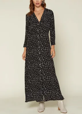 Button Down Black Maxi Dress