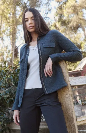 Cambria Shirt Jacket | Heather Blue