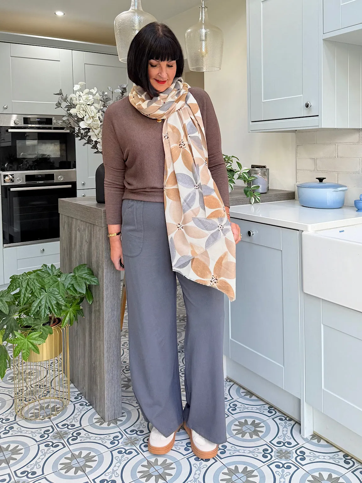 Charcoal Wide Leg Joggers Faye