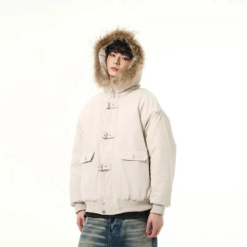 ChicMy-Fall Outfits -Autumn/Winter Coat Jacket INS Style Street Fashion Fur Collar Puffer Jacket