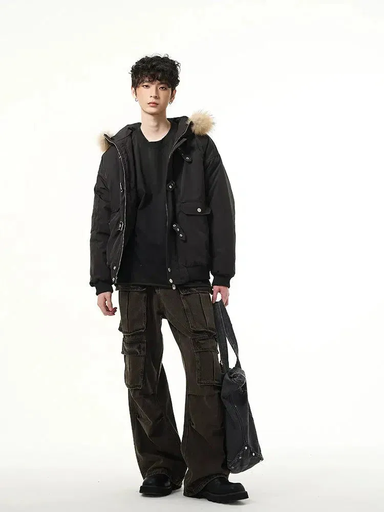 ChicMy-Fall Outfits -Autumn/Winter Coat Jacket INS Style Street Fashion Fur Collar Puffer Jacket