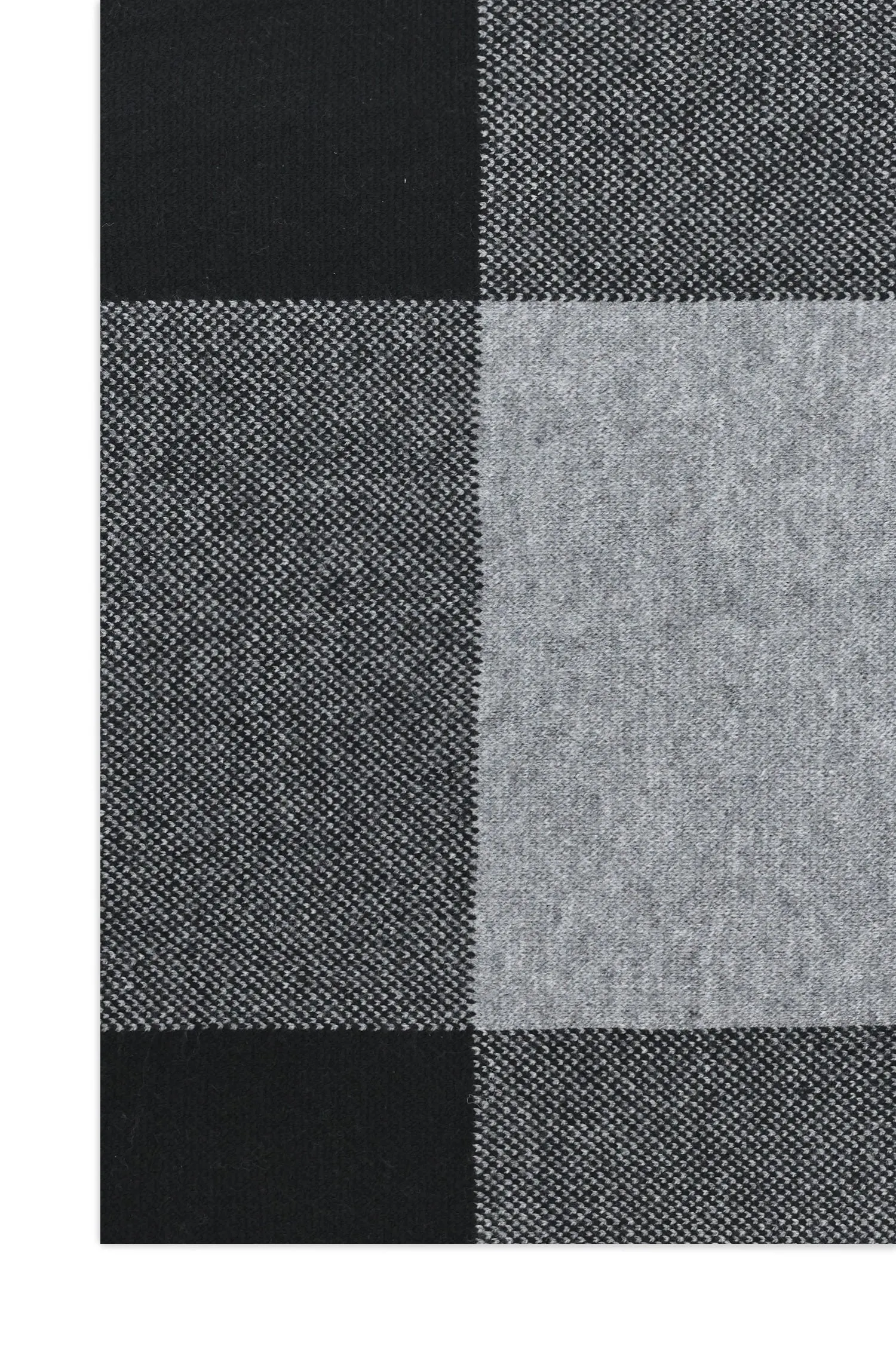 COLOR-BLOCK KNIT SCARF-BLACK