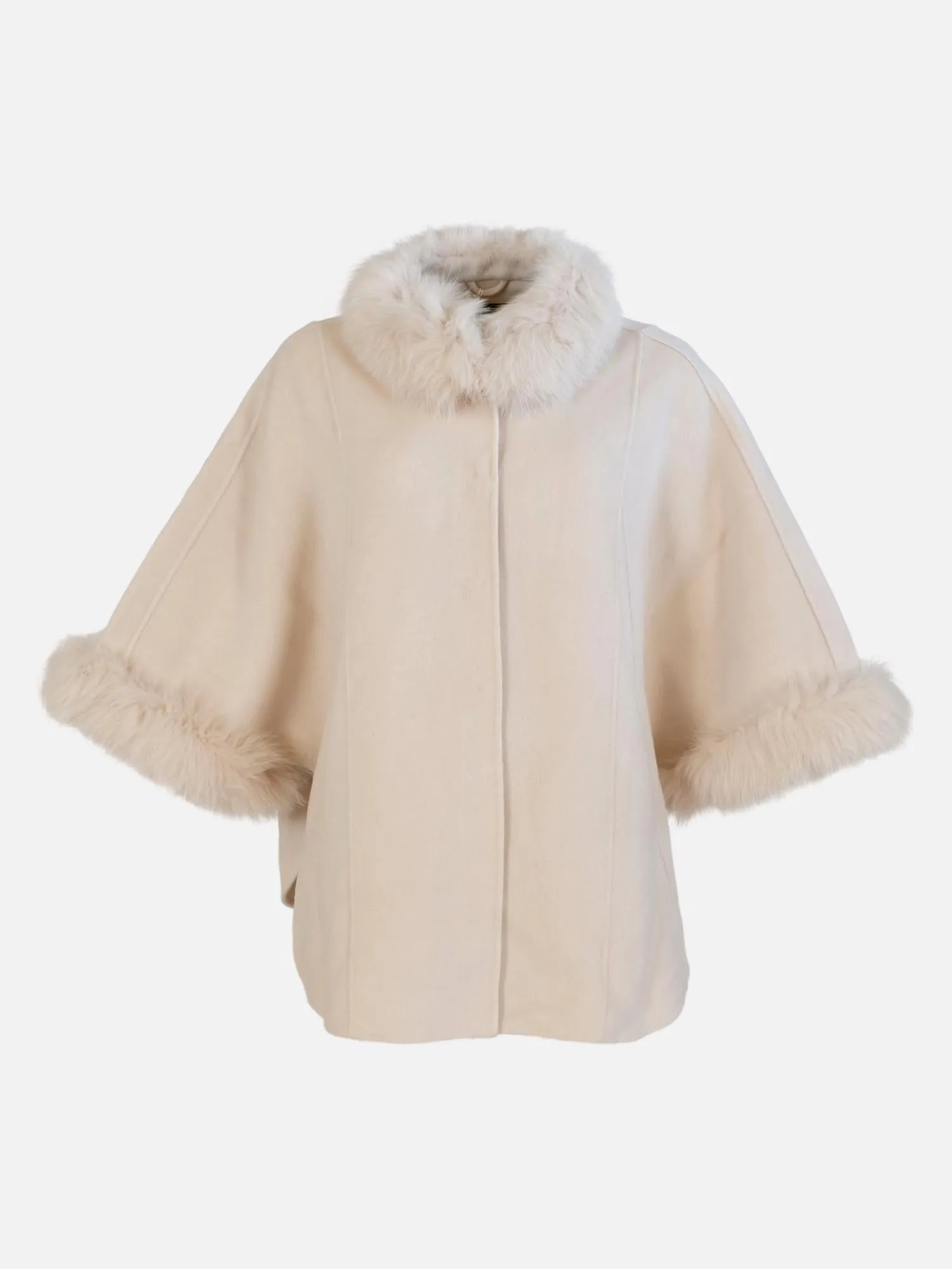 Damini Poncho, 75 cm. - Wool - Women - Beige
