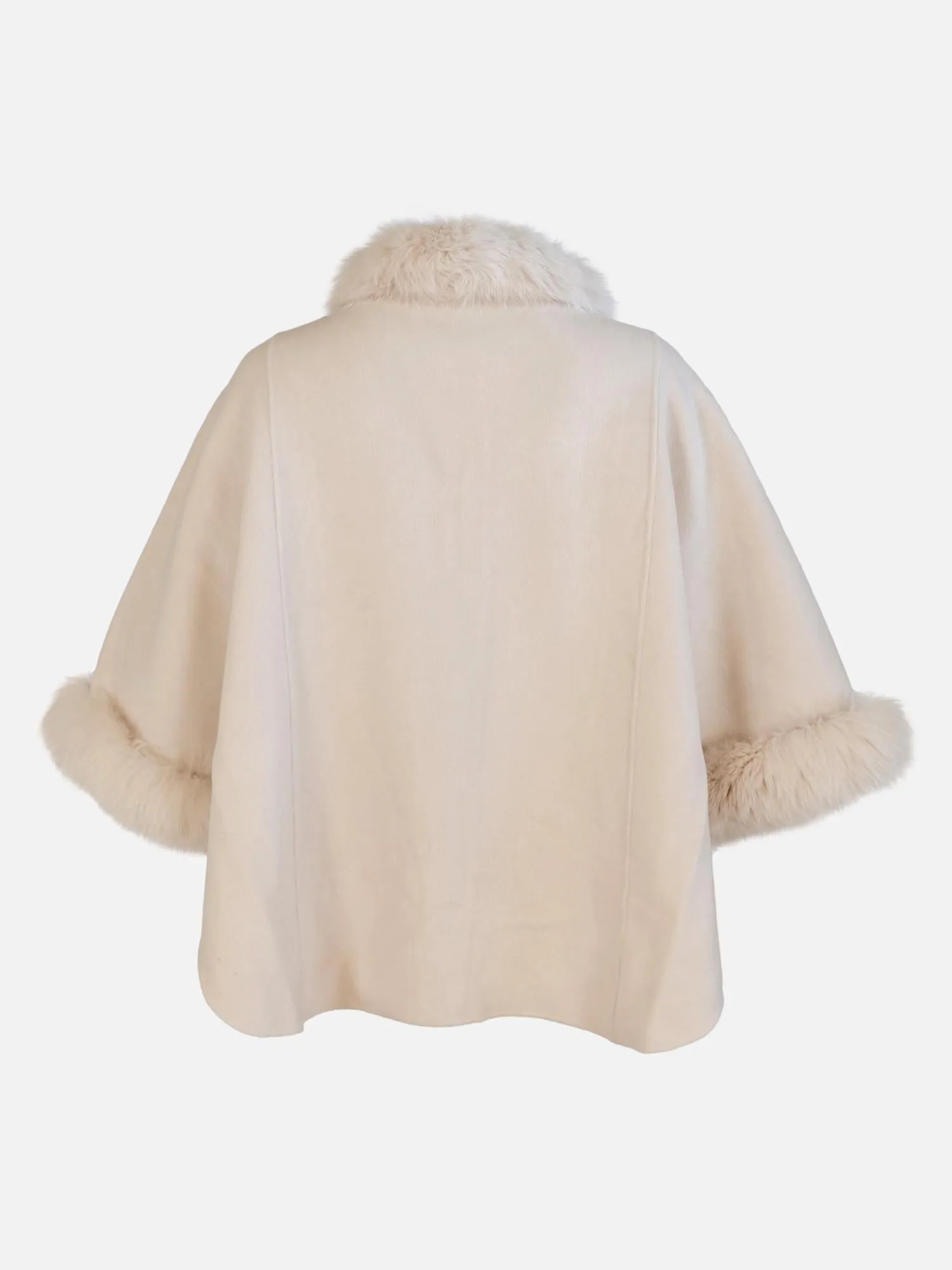 Damini Poncho, 75 cm. - Wool - Women - Beige