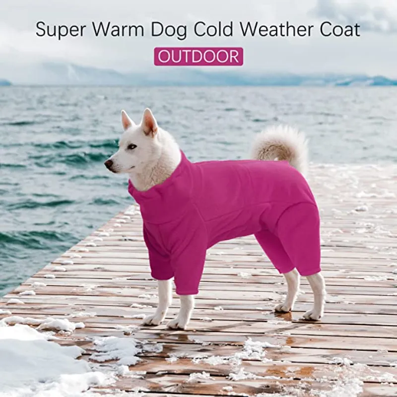 Dog Winter Coat Soft Fleece Pullover Pajamas, Pet Outfit Clothes