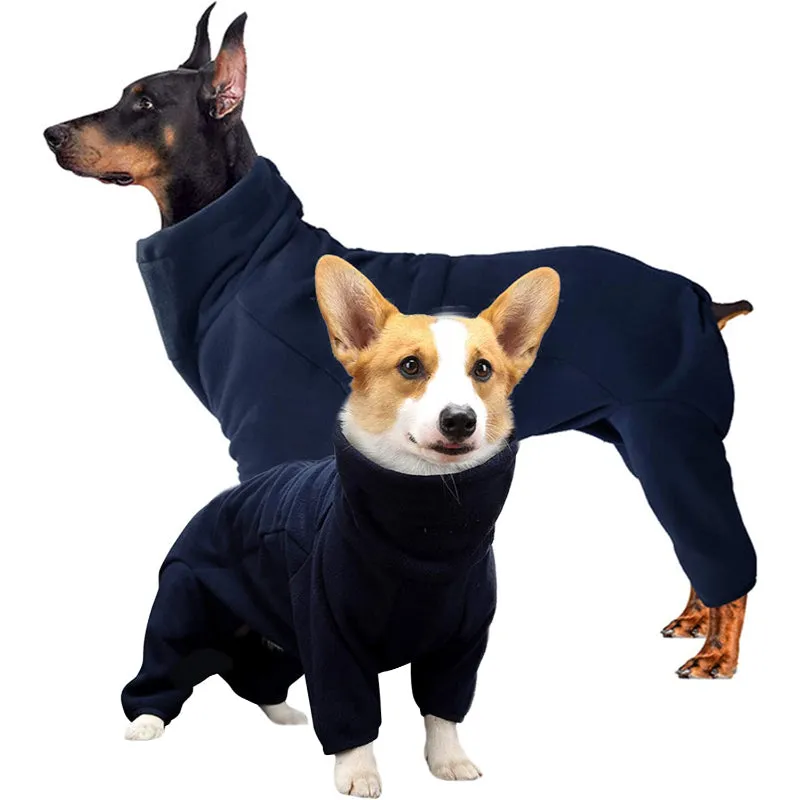 Dog Winter Coat Soft Fleece Pullover Pajamas, Pet Outfit Clothes