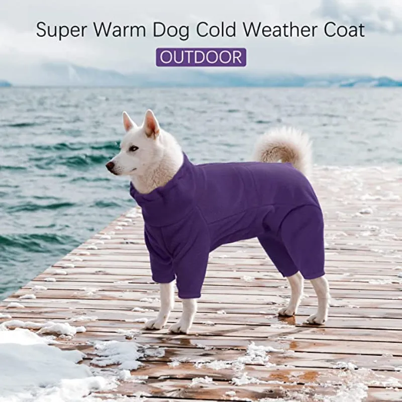 Dog Winter Coat Soft Fleece Pullover Pajamas, Pet Outfit Clothes
