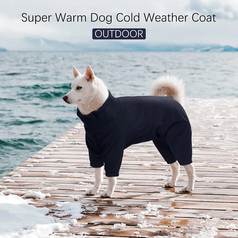 Dog Winter Coat Soft Fleece Pullover Pajamas, Pet Outfit Clothes