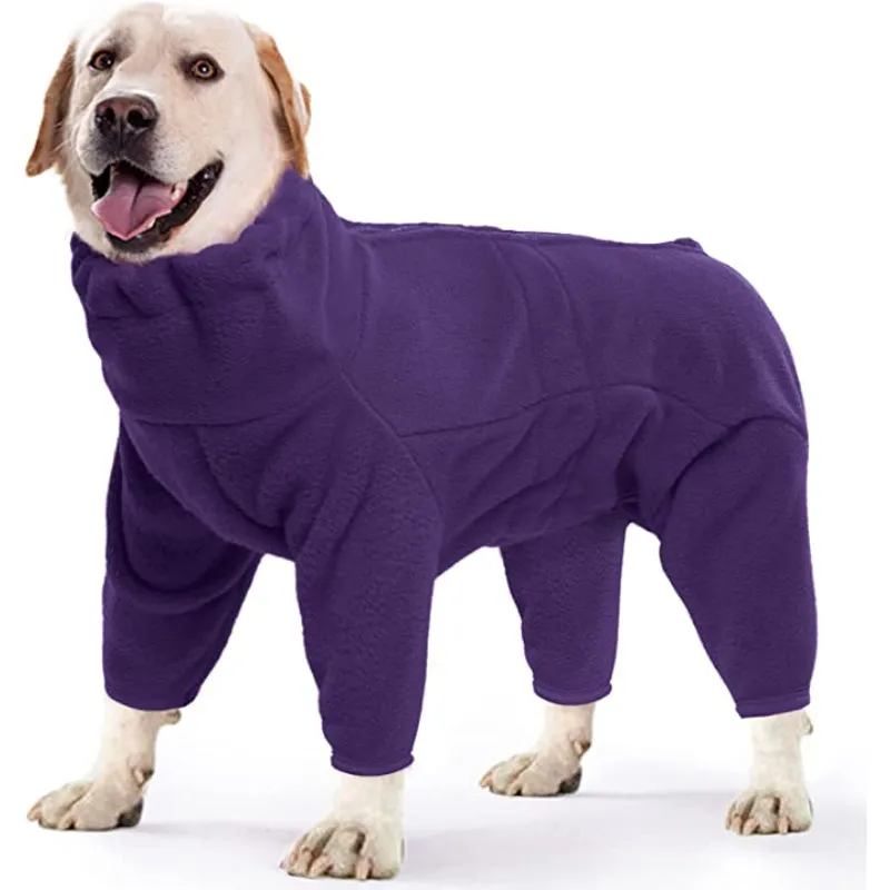 Dog Winter Coat Soft Fleece Pullover Pajamas, Pet Outfit Clothes