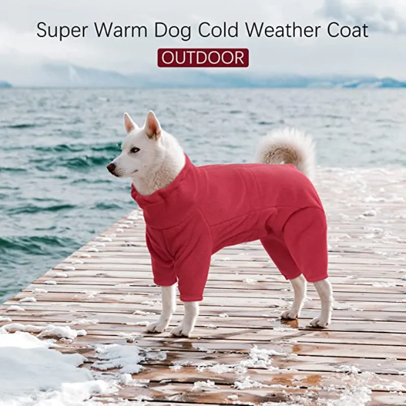 Dog Winter Coat Soft Fleece Pullover Pajamas, Pet Outfit Clothes