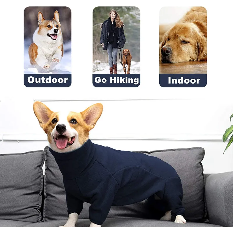 Dog Winter Coat Soft Fleece Pullover Pajamas, Pet Outfit Clothes