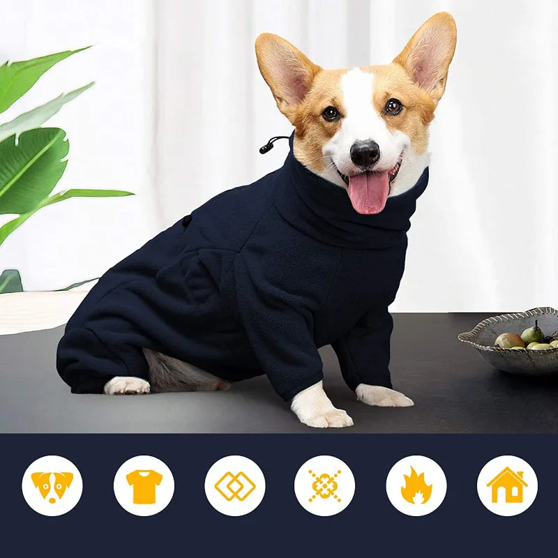 Dog Winter Coat Soft Fleece Pullover Pajamas, Pet Outfit Clothes