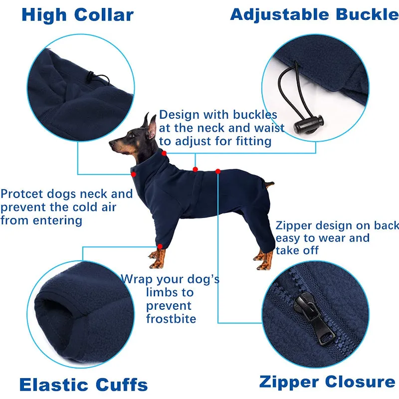Dog Winter Coat Soft Fleece Pullover Pajamas, Pet Outfit Clothes