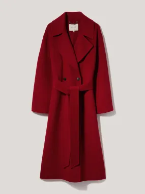 Double faced cocoon wrap coat