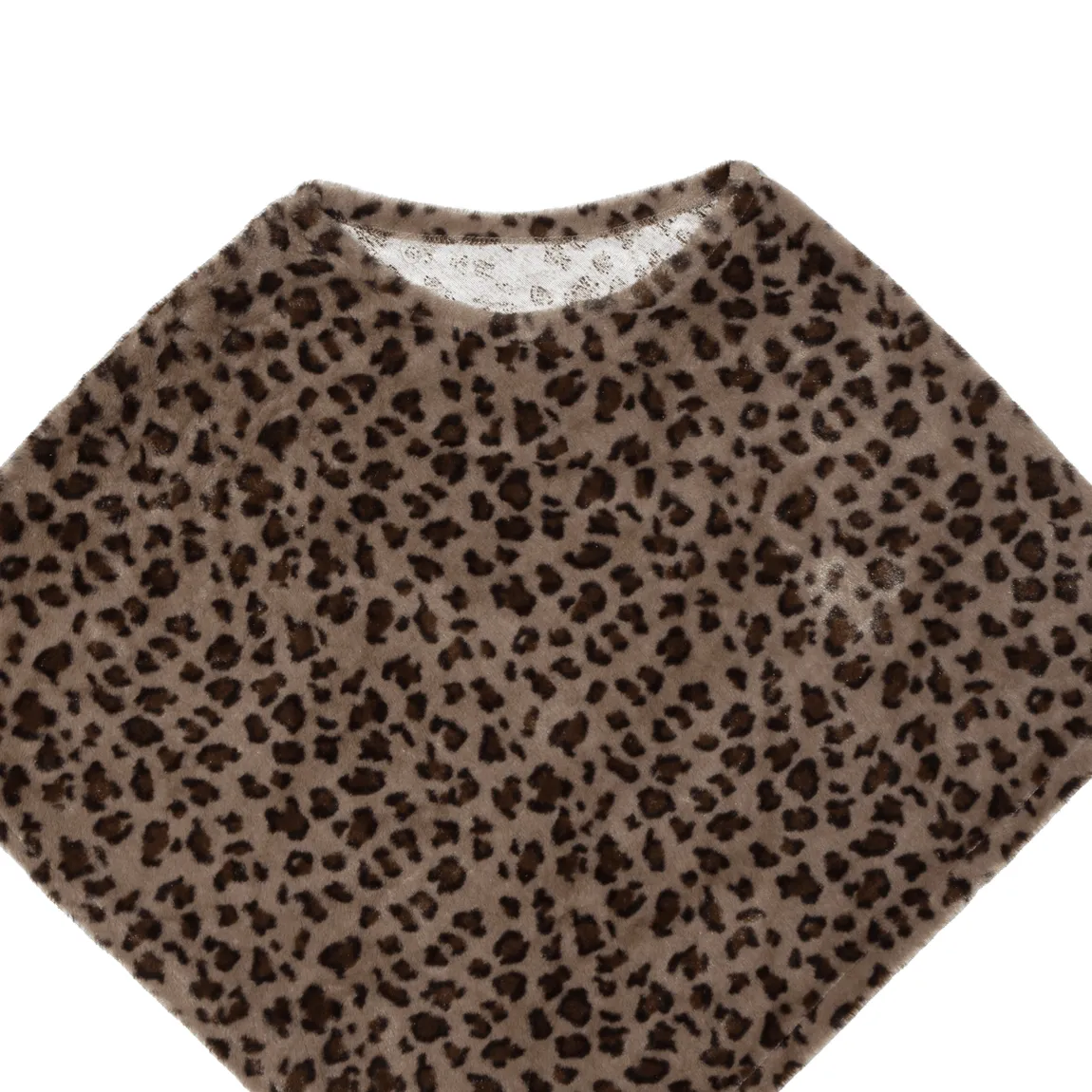 Faux Fur Poncho Womens Jacket Brown M
