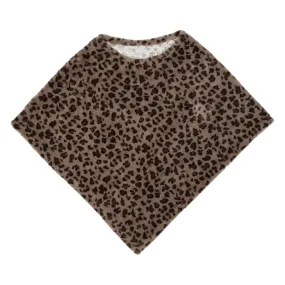 Faux Fur Poncho Womens Jacket Brown M