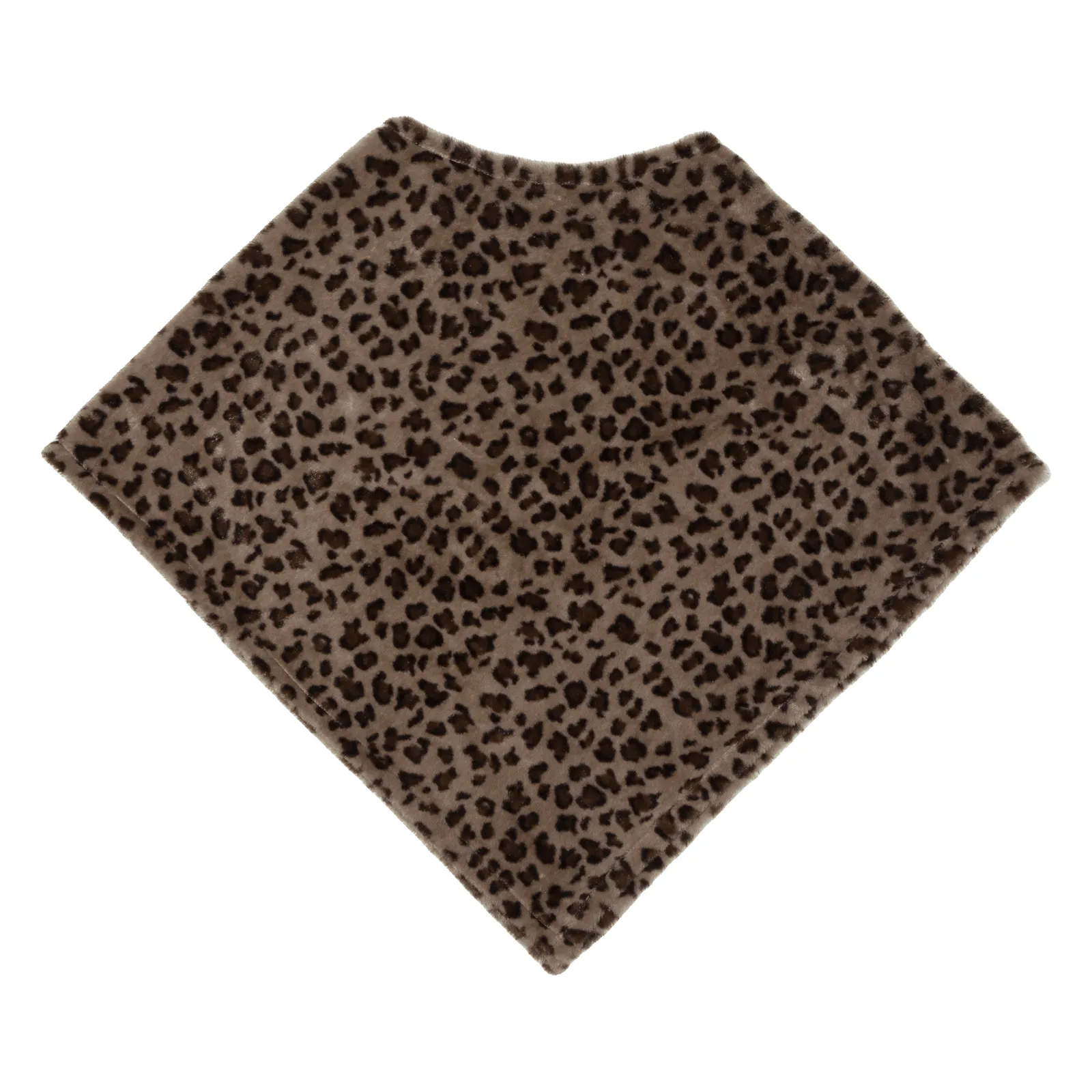 Faux Fur Poncho Womens Jacket Brown M