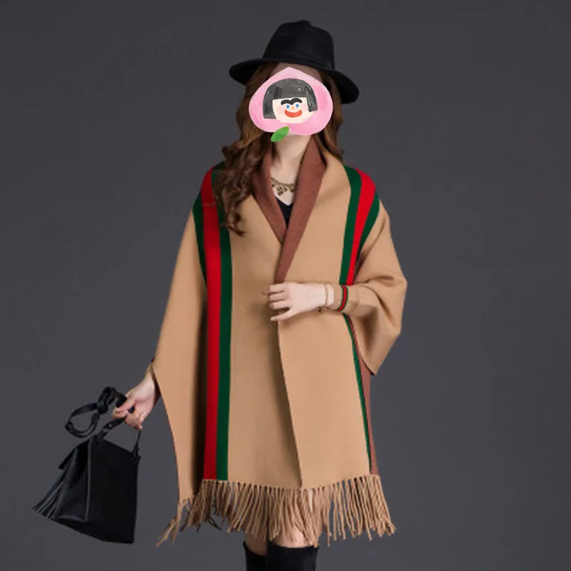 Fringed cape with sleeves（AY1489）
