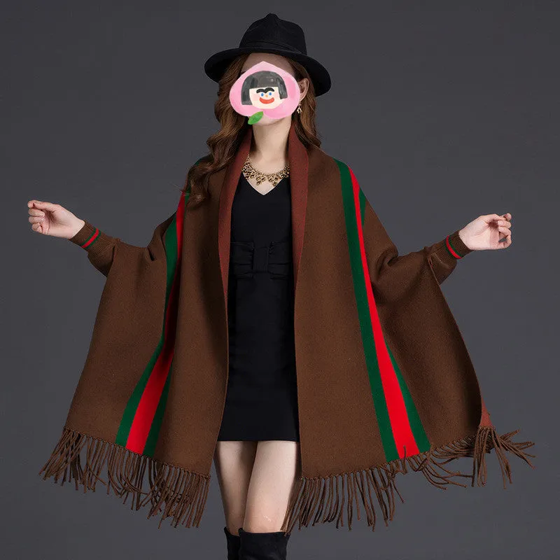 Fringed cape with sleeves（AY1489）