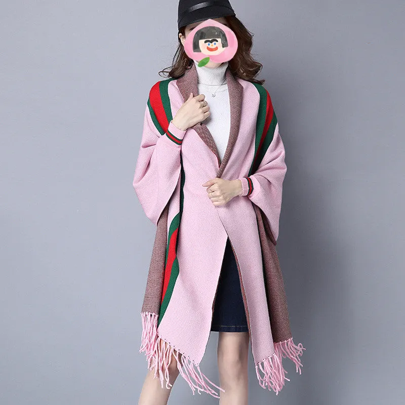 Fringed cape with sleeves（AY1489）