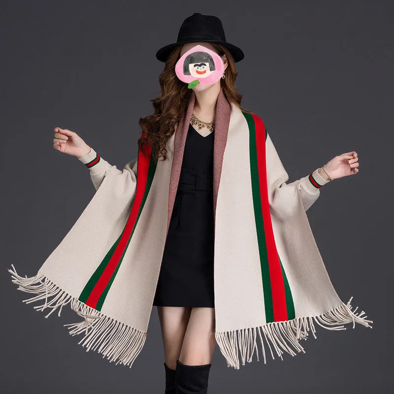 Fringed cape with sleeves（AY1489）