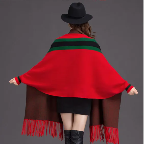 Fringed cape with sleeves（AY1489）