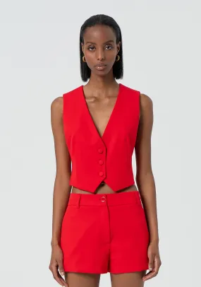 Gilet cropped made in soft fabric