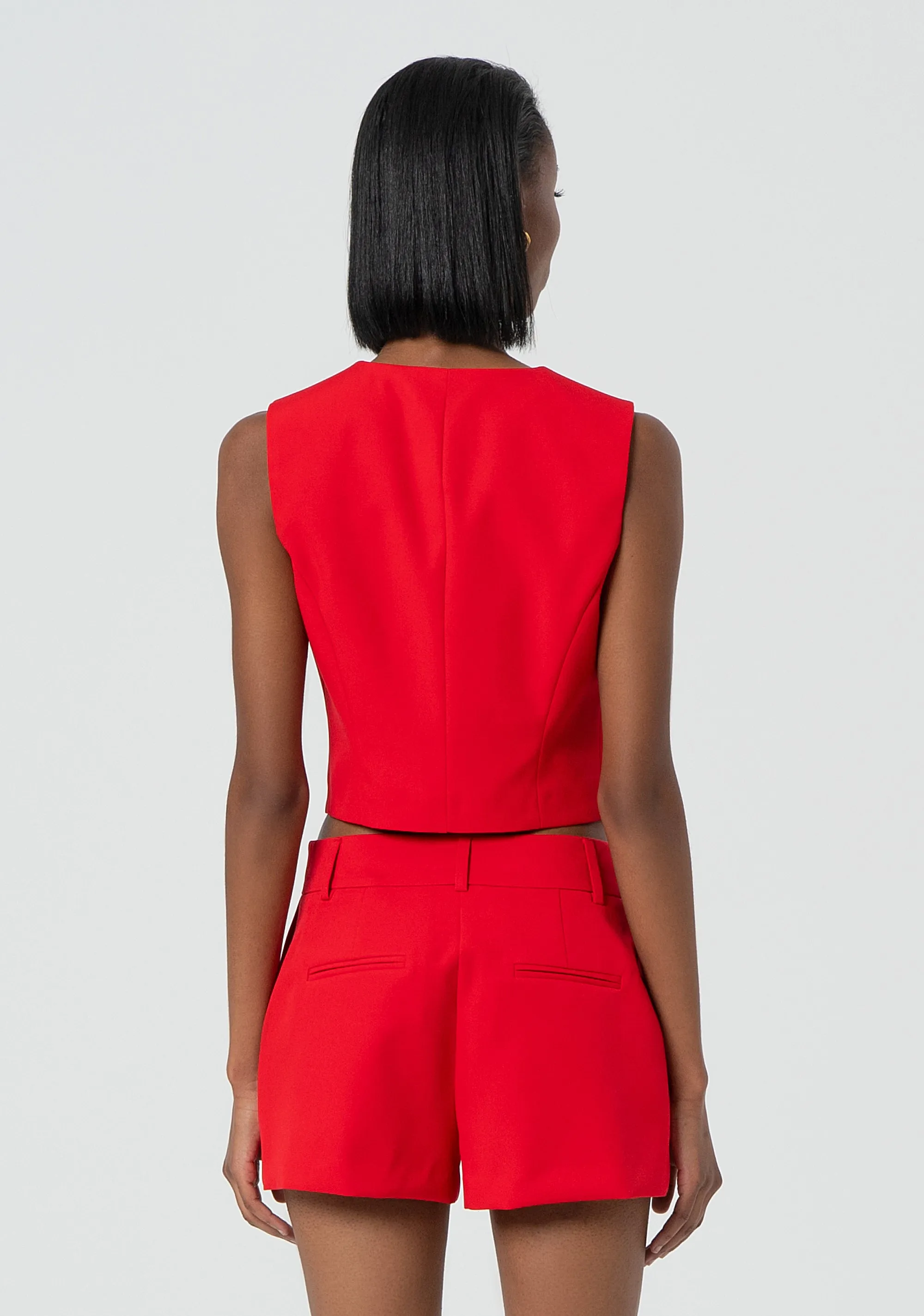 Gilet cropped made in soft fabric