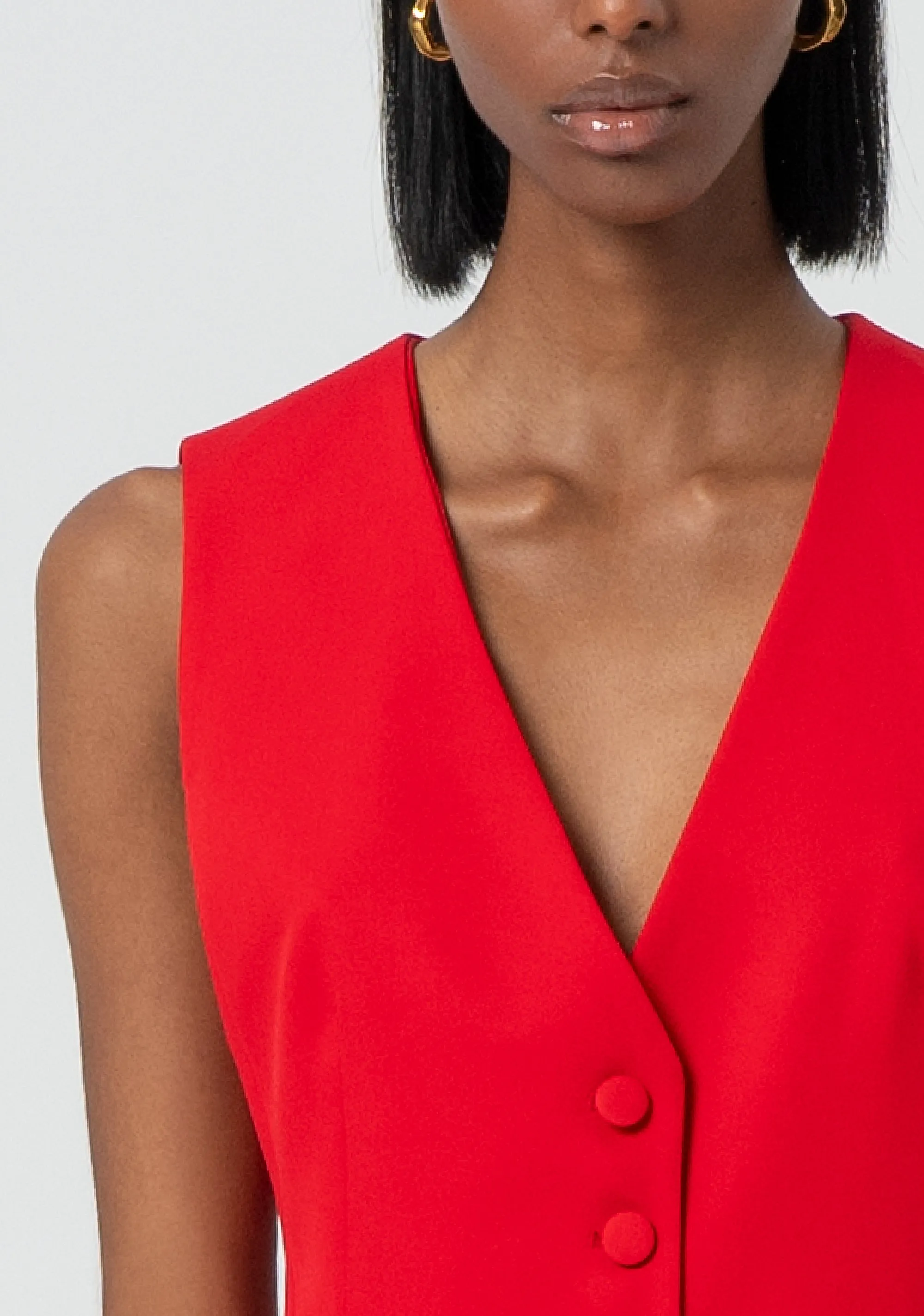 Gilet cropped made in soft fabric