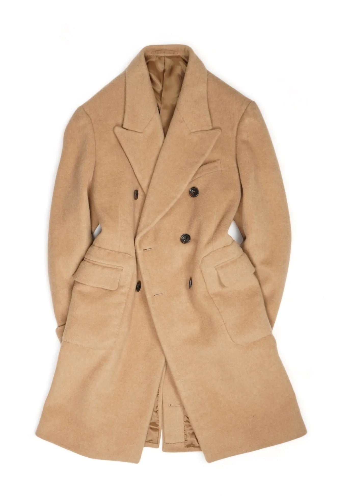 Götrich - Beige 620g Baby Camel DB. Polo Coat 50