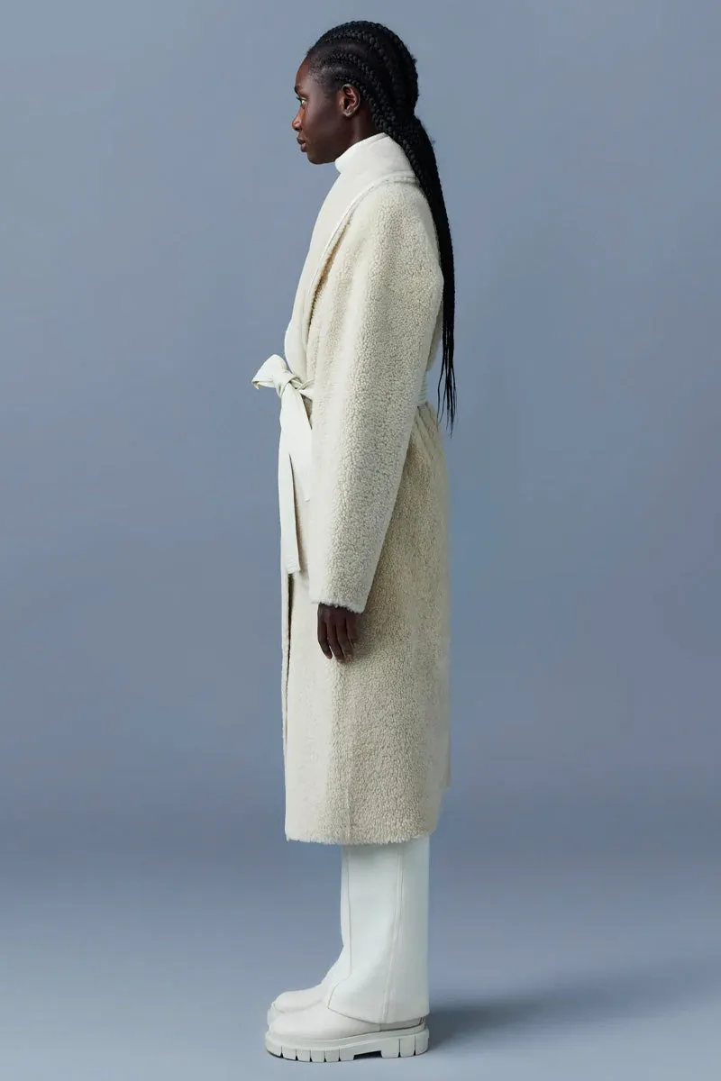 Hana 2-in-1 Shearling Robe Coat Cream