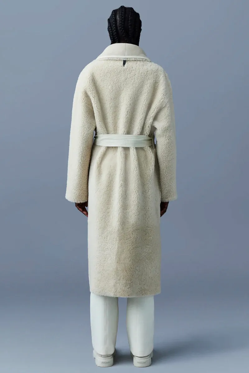 Hana 2-in-1 Shearling Robe Coat Cream