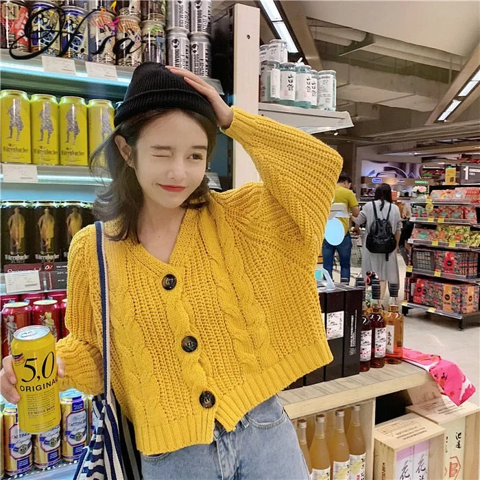 Joskaa Christmas Gift H.SA Women Casual Cardigans 2024 Fall Winter Twsied Sweater Cardigan Button Up Knitted Jackets Oversized Sweater Poncho Tops