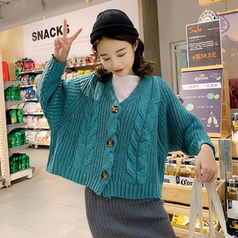 Joskaa Christmas Gift H.SA Women Casual Cardigans 2024 Fall Winter Twsied Sweater Cardigan Button Up Knitted Jackets Oversized Sweater Poncho Tops