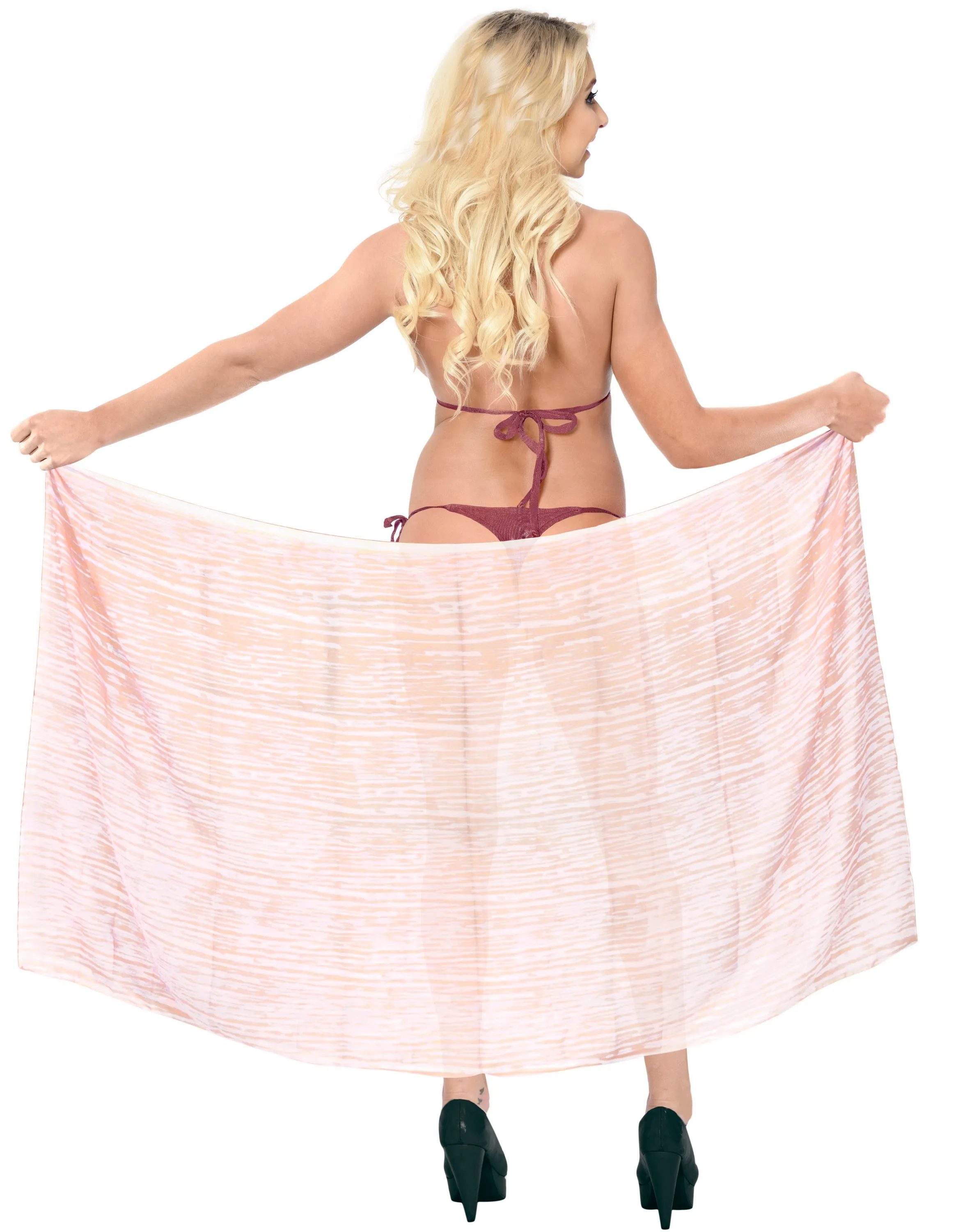 LA LEELA Women's Beach Cover Up Pareo Canga Swimsuit Sarong 78"x39" Violet_F28