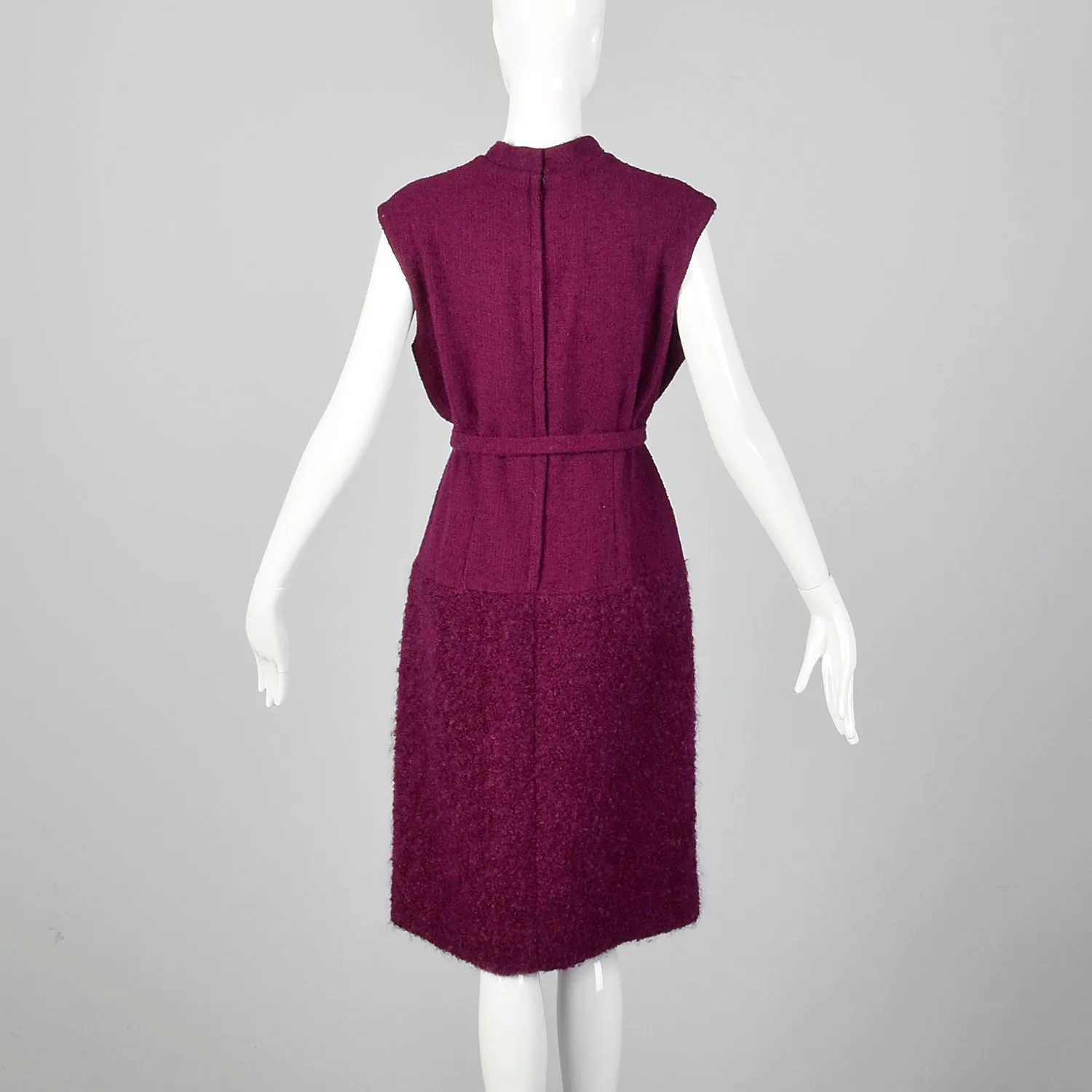 Large 1960s Fuchsia Coat and Dress Set