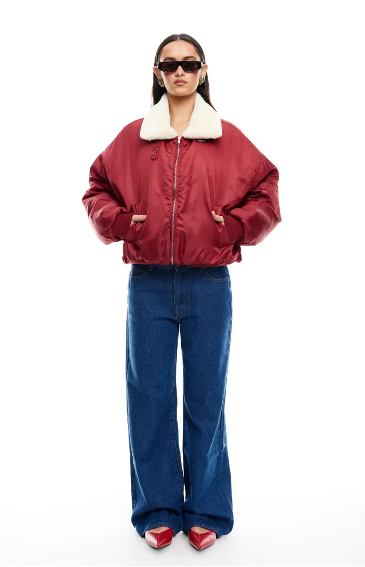 Lioness Carla Mulberry Puffer Jacket