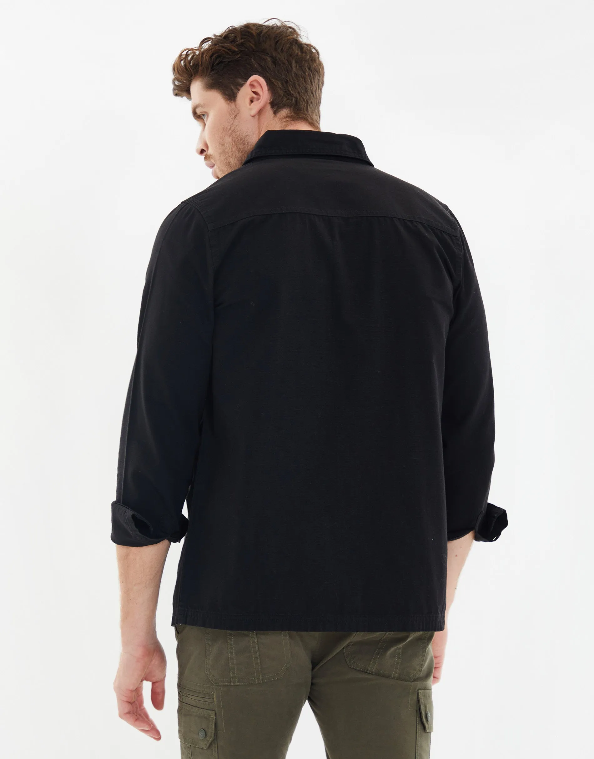 Men's Black Lightweight Shacket