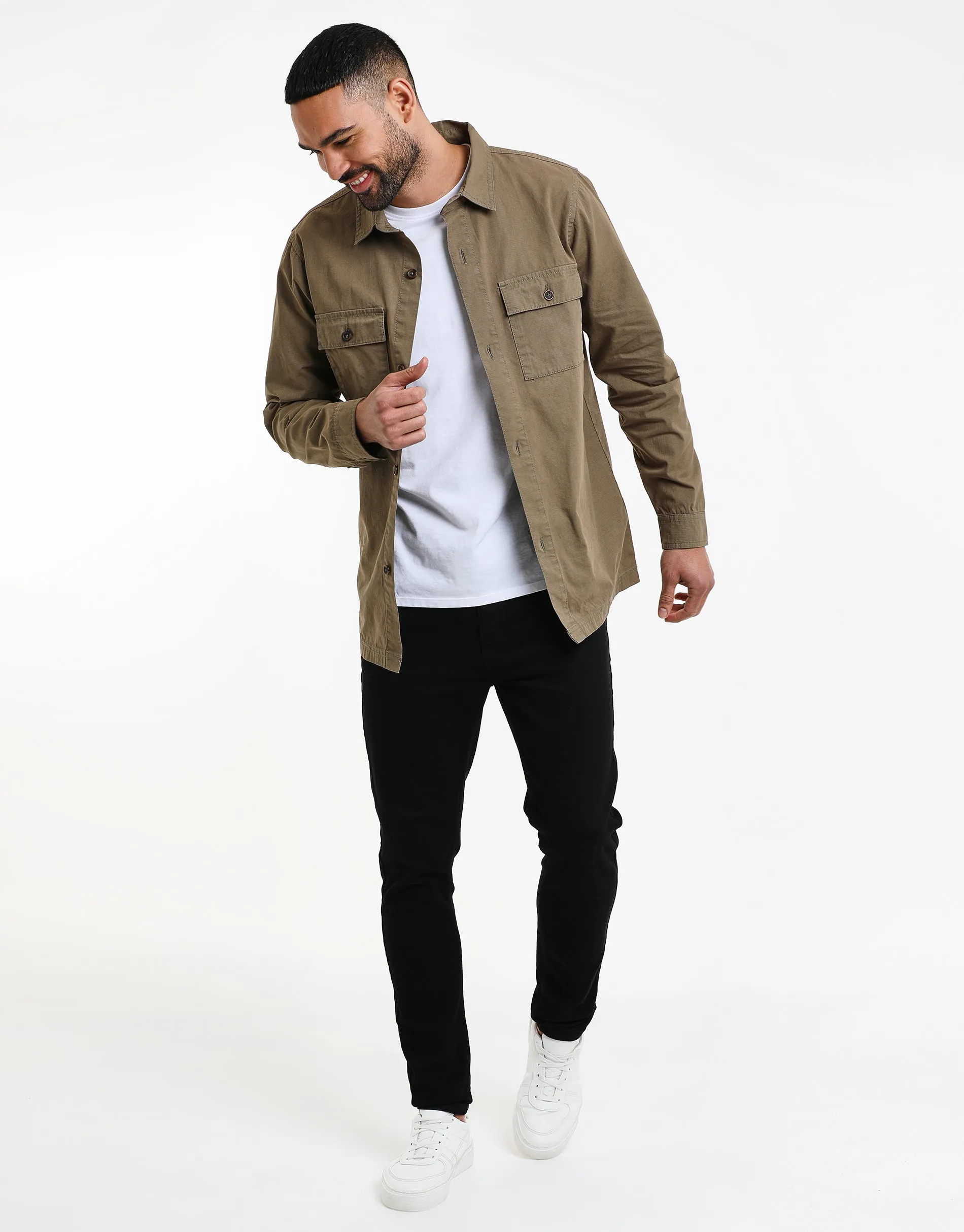 Men's Khaki Lightweight Shacket