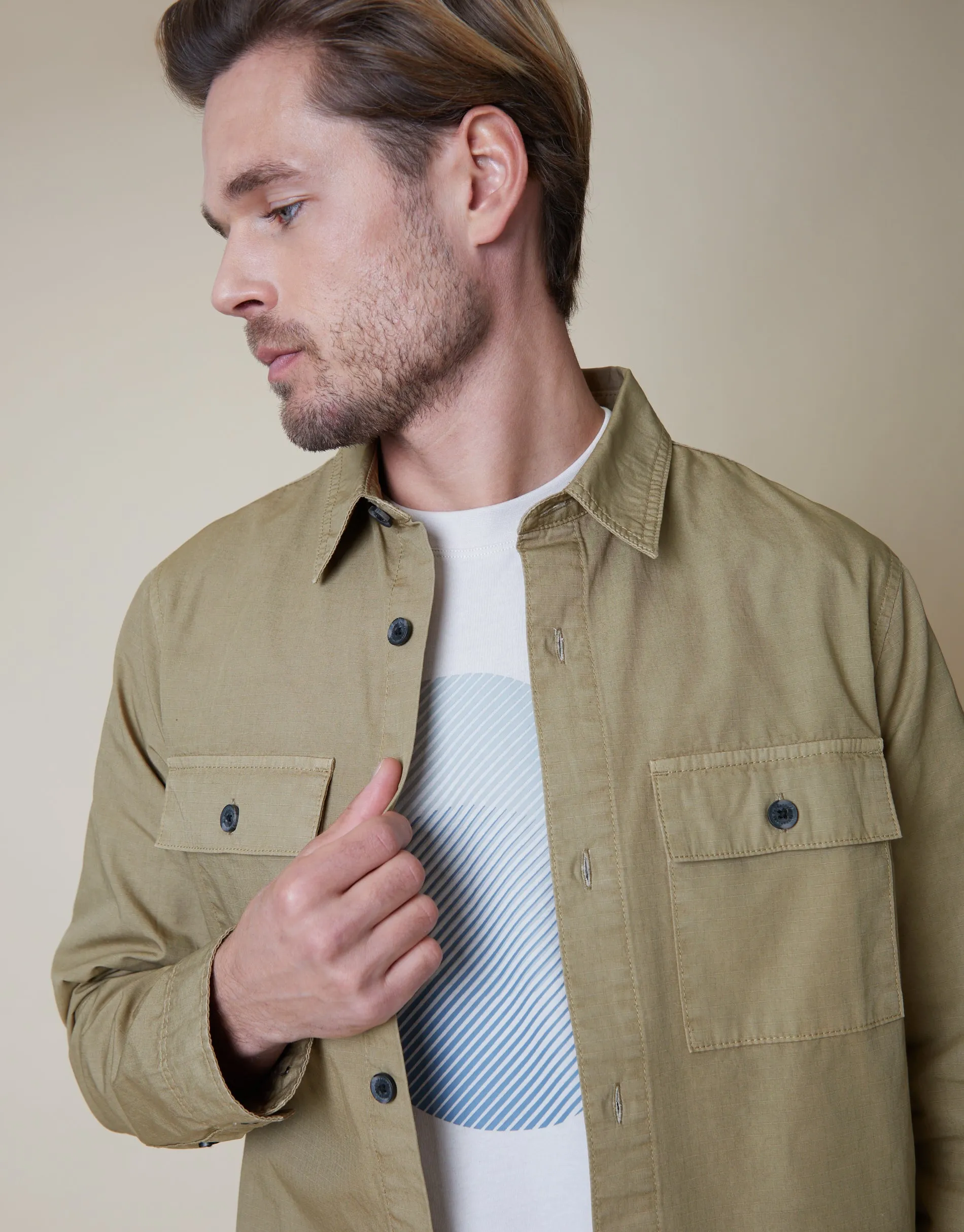 Men's Stone Lightweight Shacket